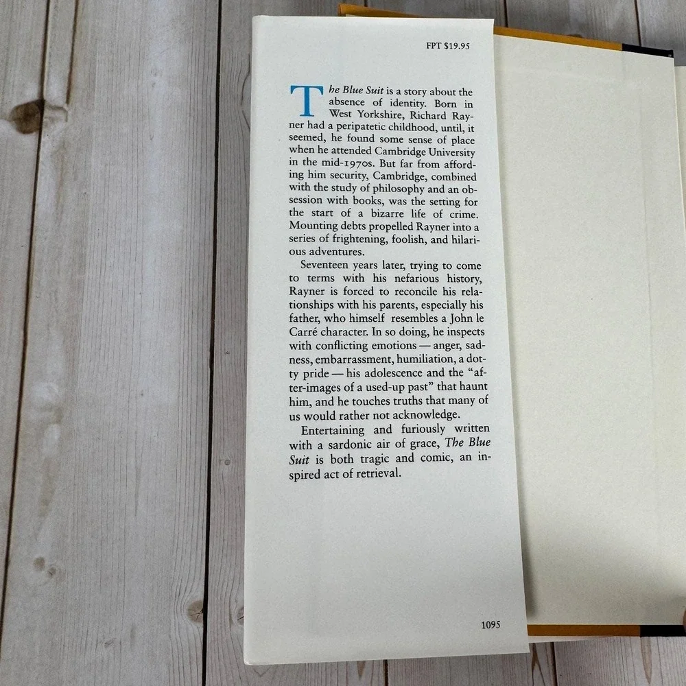 The Blue Suit Richard Rayner 1993 First Edition Signed Memoir Crime Houghton